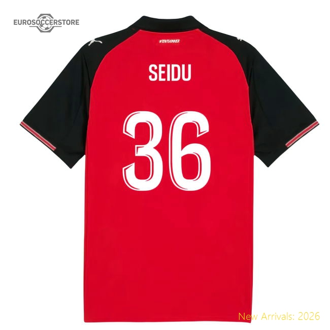 2025-2026 Stade Rennais Home Shirt (Seidu 36)-Vantage Point Soccer